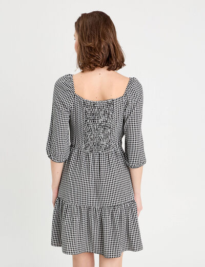 Robe évasée manches 3/4 blanc femme