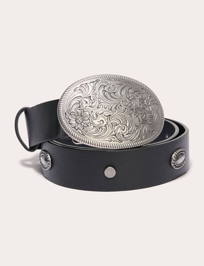 Ceinture large noir femme