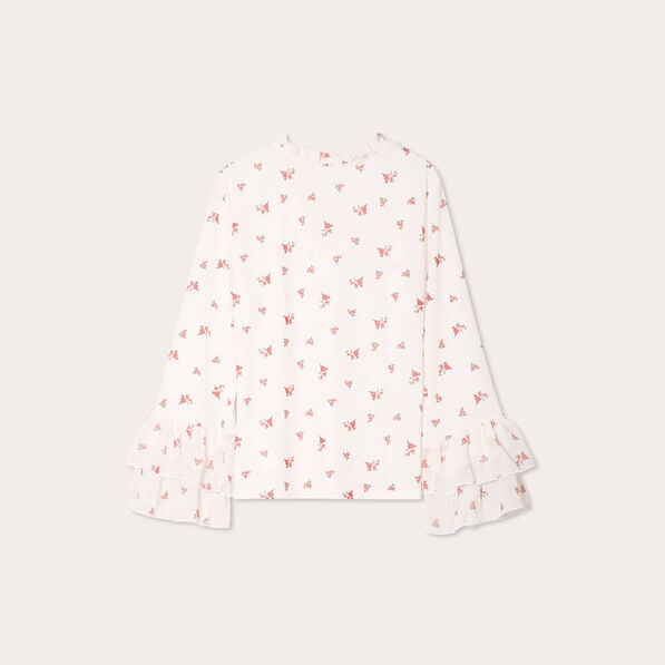 blouse manches volants ecru femme Blouse manches volants ecru femme