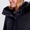 Parka droite avec capuche noir femme