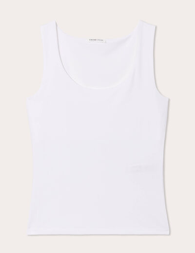 Débardeur effet seconde peau blanc femme