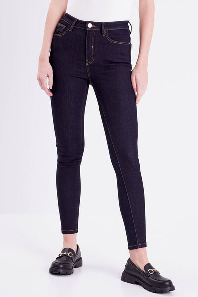 Jeans skinny taille standard denim brut femme