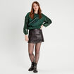 Sweat manches sequins vert foncé femme