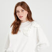 Sweat manches longues noeud ecru femme