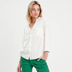 Chemise manches 3/4 contenant du lin ecru femme