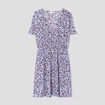 Robe évasée col en V parme femme