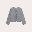 Blouse nouée manches longues blanc femme