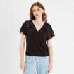 Blouse manches courtes noir femme