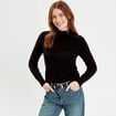 Pull manches longues noir femme