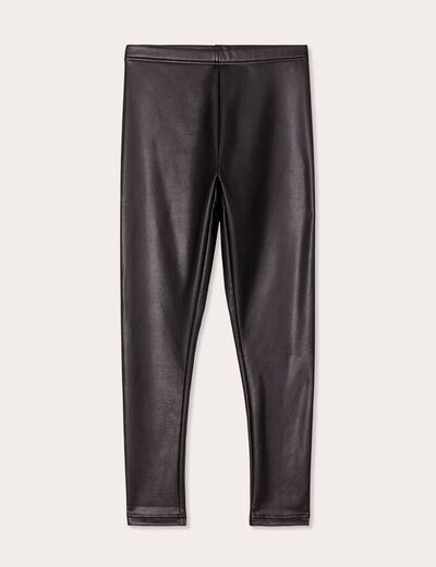Legging simili cuir noir femme