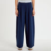 Pantalon barrel taille standard bleu marine femme