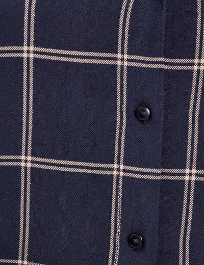 Chemise manches longues bleu foncé femme