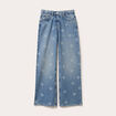 Jean wide leg imprimé denim double stone femme