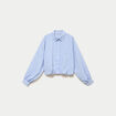 Chemise ample cropped effet boule bleu femme