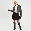 Jupe évasée plissée ceinturée noir femme