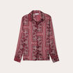 Chemise manches longues satin rouge femme