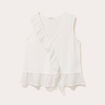 Blouse sans manches volants ecru femme