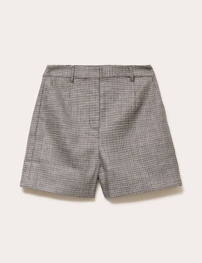 Short regular taille standard tweed noir femme