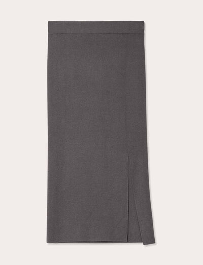 Jupe midi moulante gris foncé femme