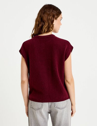 Gilet ample sans manches bordeaux femme