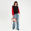 Blouse manches longues smockée rouge femme