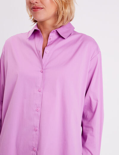 Chemise manches longues violet femme