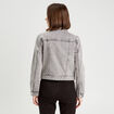Veste boutonnée en jean denim gris femme