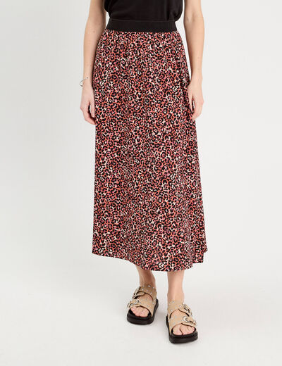 Jupe longue évasée rouge femme