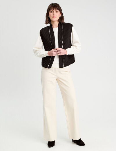Veste matelassée sans manches noir femme