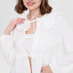 Blouse ajustée manches longues ecru femme