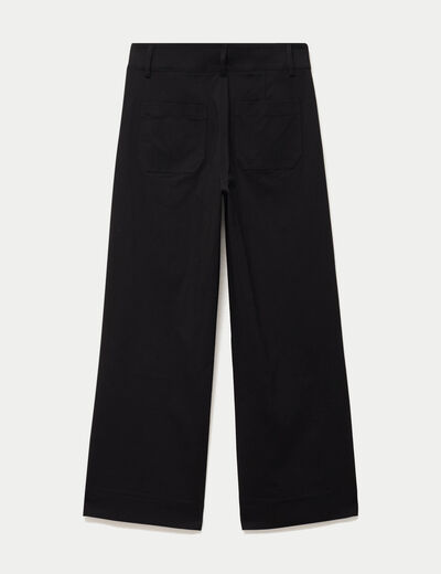 Pantalon bootcut taille haute noir femme