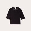 T-shirt col bijoux noir femme