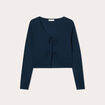 Gilet avec broderie bleu marine femme