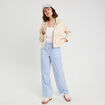 Veste droite col montant ecru femme