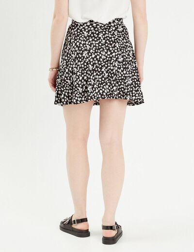 Jupe short droite noir femme