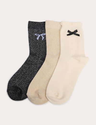 Lot de 3 paires de chaussettes noir femme