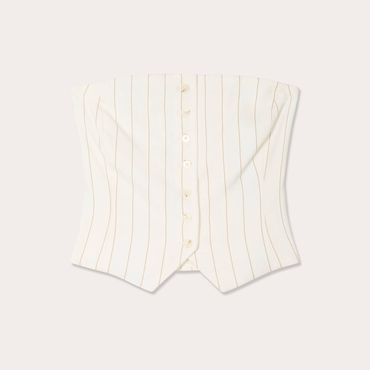 Bustier cintré boutons blanc femme