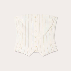 Bustier cintré boutons blanc femme