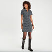 Robe évasée zippée noir femme