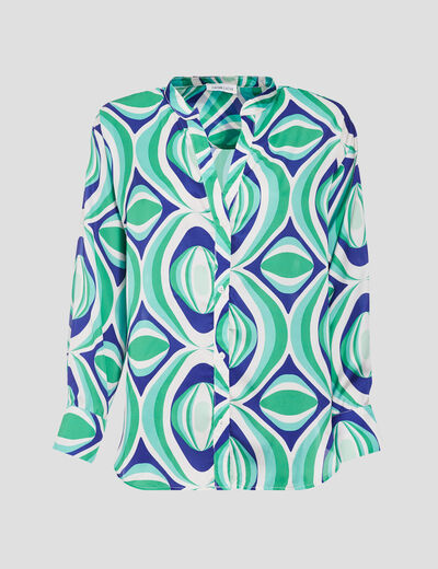 Chemise manches longues vert femme