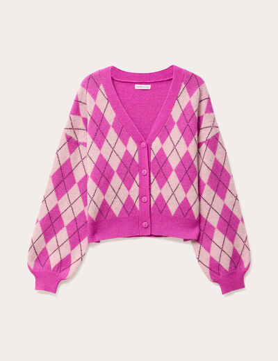 Gilet manches longues rose femme