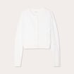 Gilet manches longues cropped ecru femme