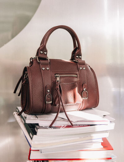 Sac port&eacute; main bordeaux femme