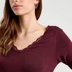 T-shirt manches longues violet foncé femme