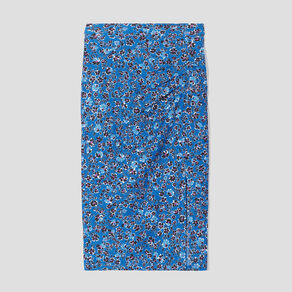 Jupe moulante drapée bleu femme