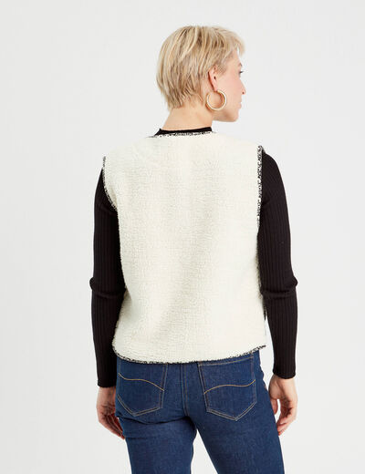 Gilet sans manches ecru femme