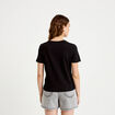T-shirt col rond manches courtes noir femme