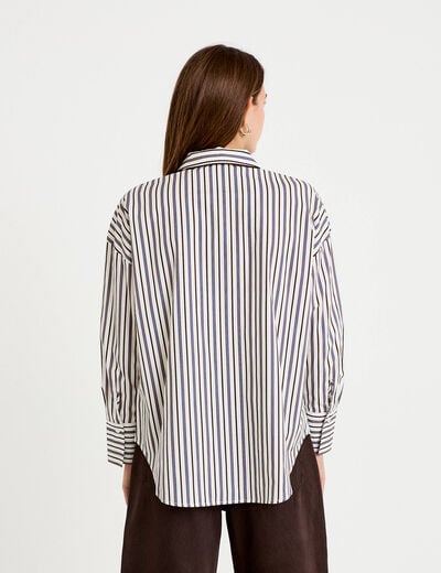 Chemise oversize manches longues blanc femme