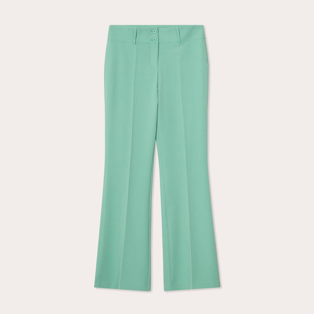 Pantalon flare vert pastel femme