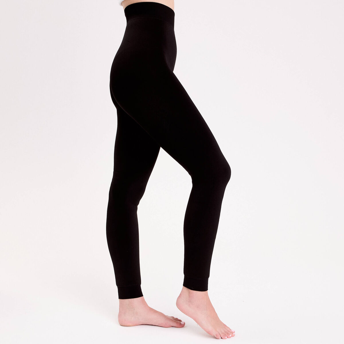 Legging chaud taille haute noir femme
